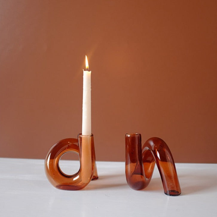 Glass Twist Candle Holder/Vase