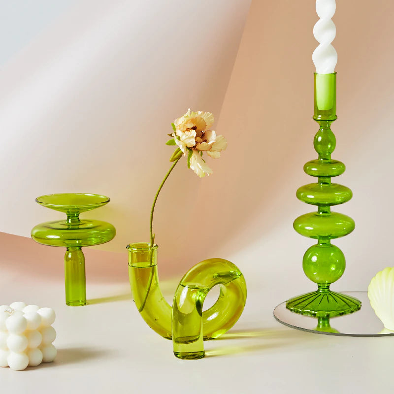 Glass Twist Candle Holder/Vase